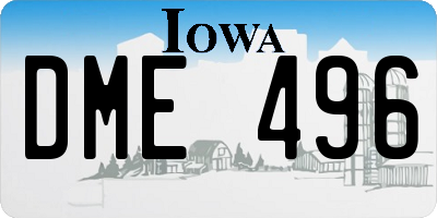 IA license plate DME496