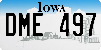 IA license plate DME497