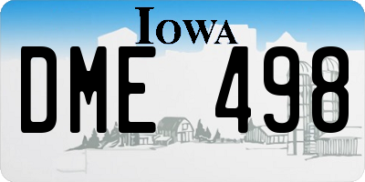 IA license plate DME498
