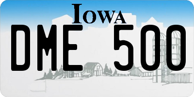 IA license plate DME500