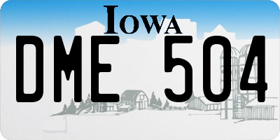 IA license plate DME504