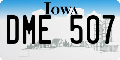 IA license plate DME507