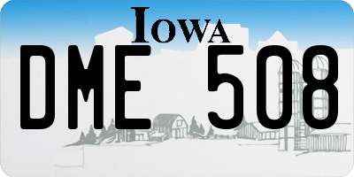 IA license plate DME508
