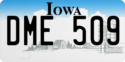 IA license plate DME509