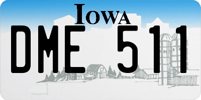 IA license plate DME511