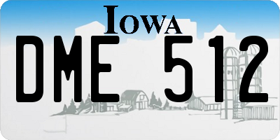 IA license plate DME512