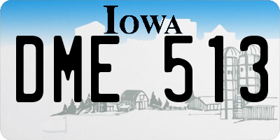 IA license plate DME513