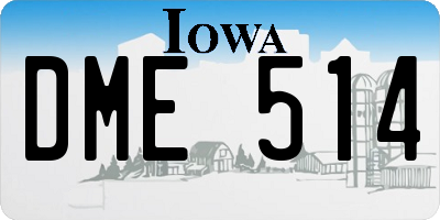 IA license plate DME514