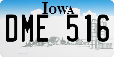 IA license plate DME516