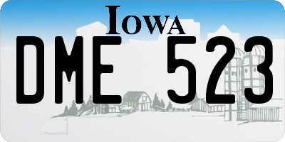 IA license plate DME523