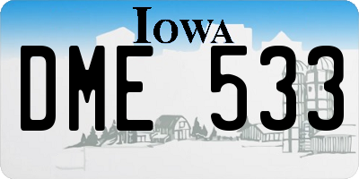 IA license plate DME533