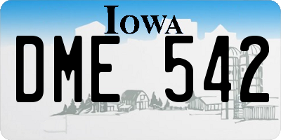 IA license plate DME542
