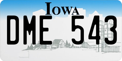 IA license plate DME543