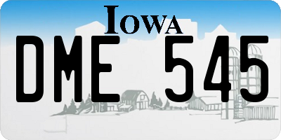 IA license plate DME545