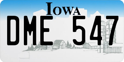 IA license plate DME547
