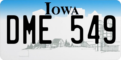 IA license plate DME549