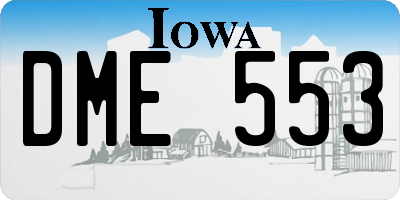 IA license plate DME553