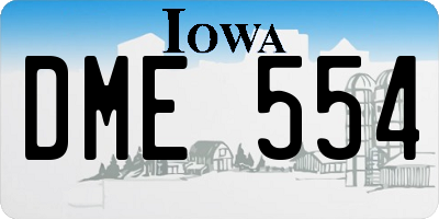 IA license plate DME554