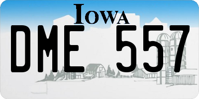IA license plate DME557