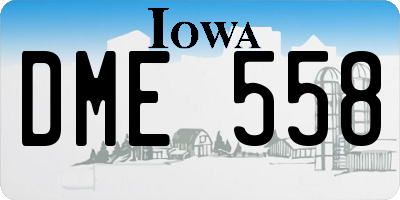 IA license plate DME558
