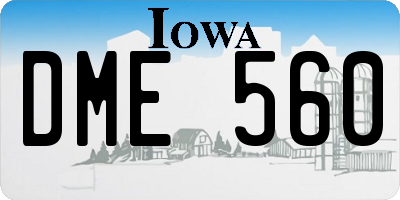 IA license plate DME560