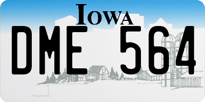 IA license plate DME564
