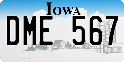 IA license plate DME567