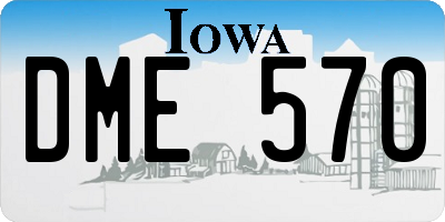 IA license plate DME570