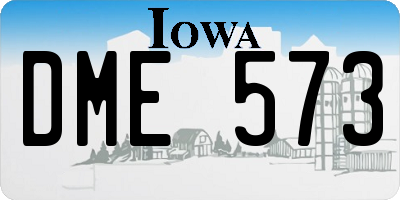 IA license plate DME573