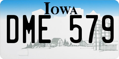 IA license plate DME579