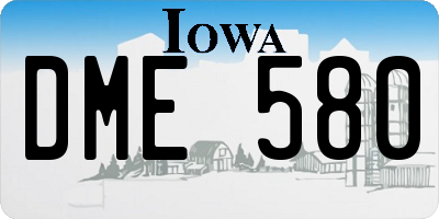 IA license plate DME580