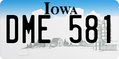 IA license plate DME581
