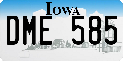 IA license plate DME585