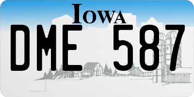 IA license plate DME587