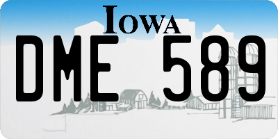 IA license plate DME589