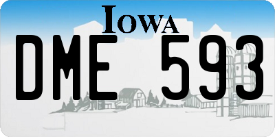 IA license plate DME593