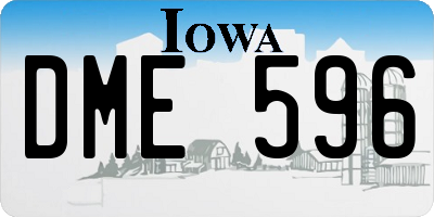 IA license plate DME596