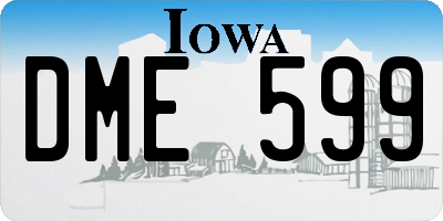 IA license plate DME599