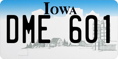 IA license plate DME601