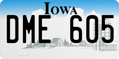IA license plate DME605
