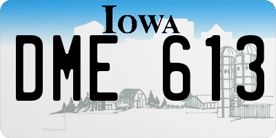 IA license plate DME613