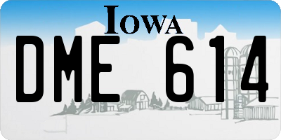IA license plate DME614