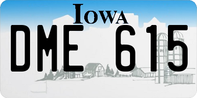 IA license plate DME615
