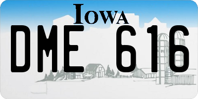 IA license plate DME616