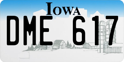 IA license plate DME617