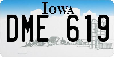 IA license plate DME619