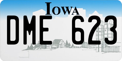IA license plate DME623
