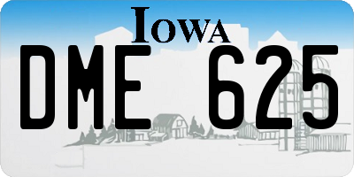 IA license plate DME625