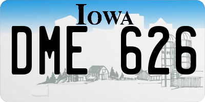 IA license plate DME626