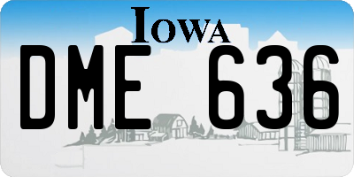 IA license plate DME636